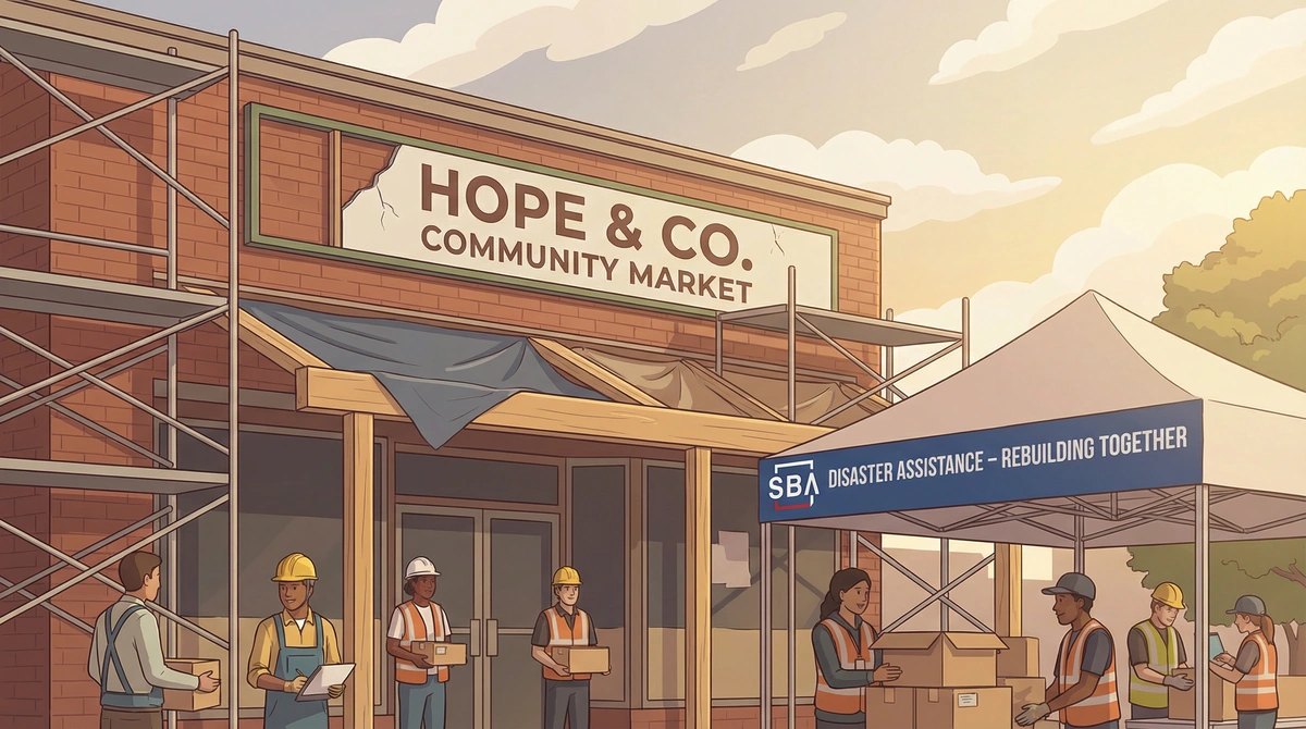 SBA disaster loans helping a small business recover after a natural disaster