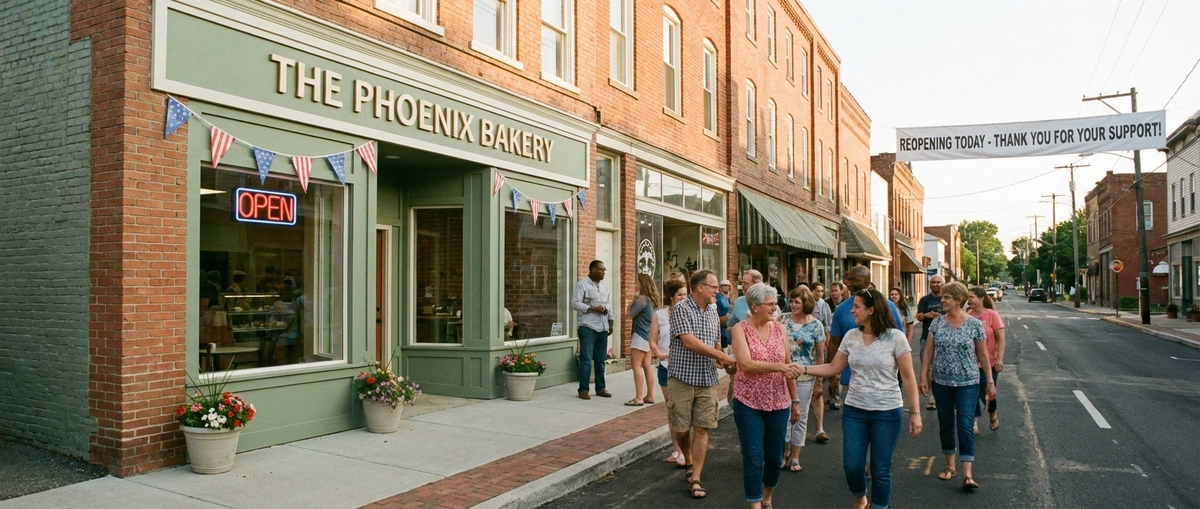 Small business reopening after disaster recovery with community support