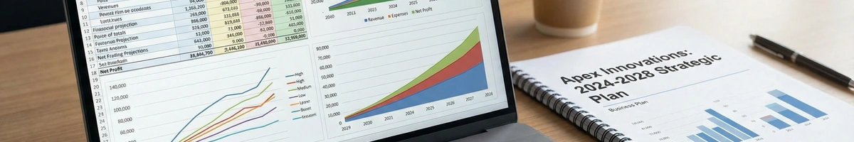 Business financial projections spreadsheet for SBA loan application