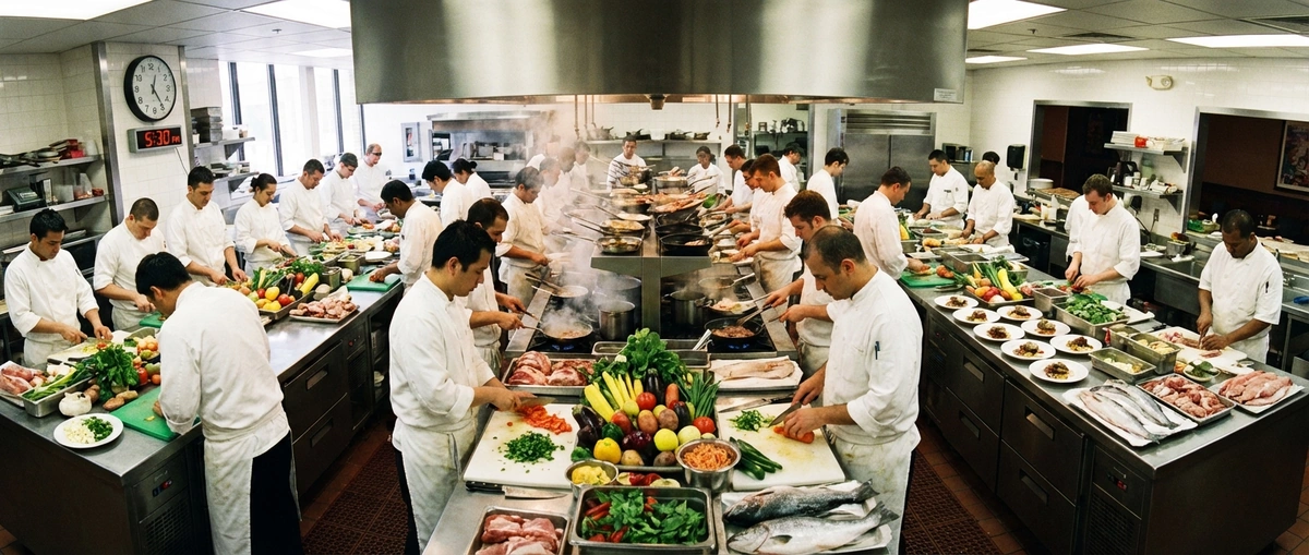 Restaurant kitchen being prepared with SBA loan financing