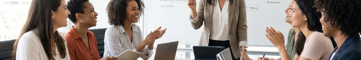 Women entrepreneurs collaborating at a business development workshop