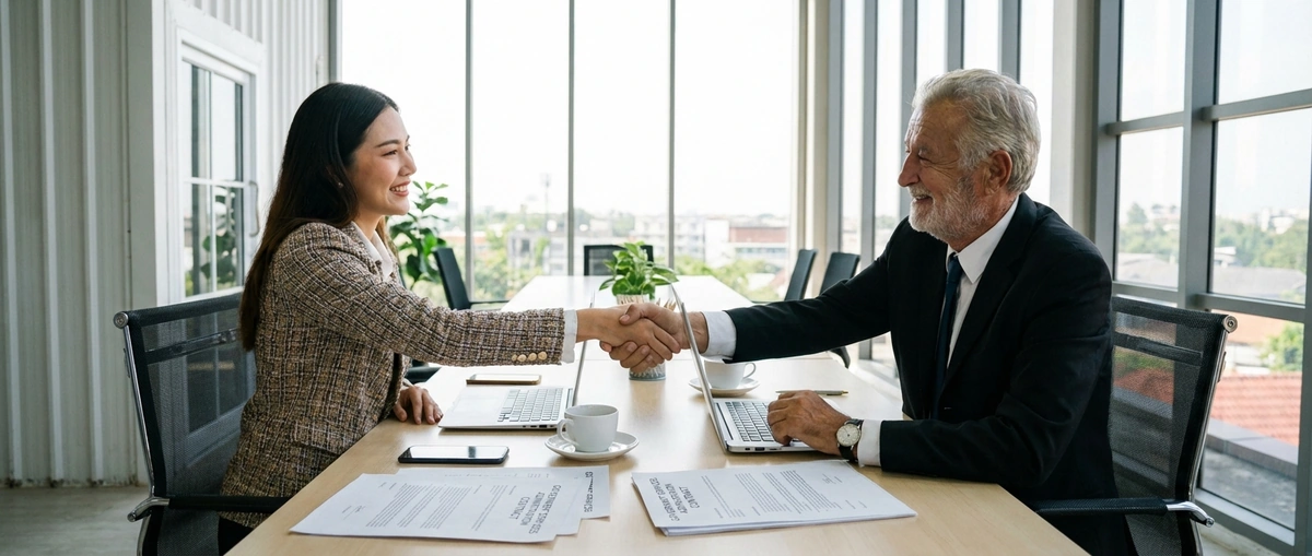 Small business owner reviewing government contract opportunities through the SBA 8(a) program