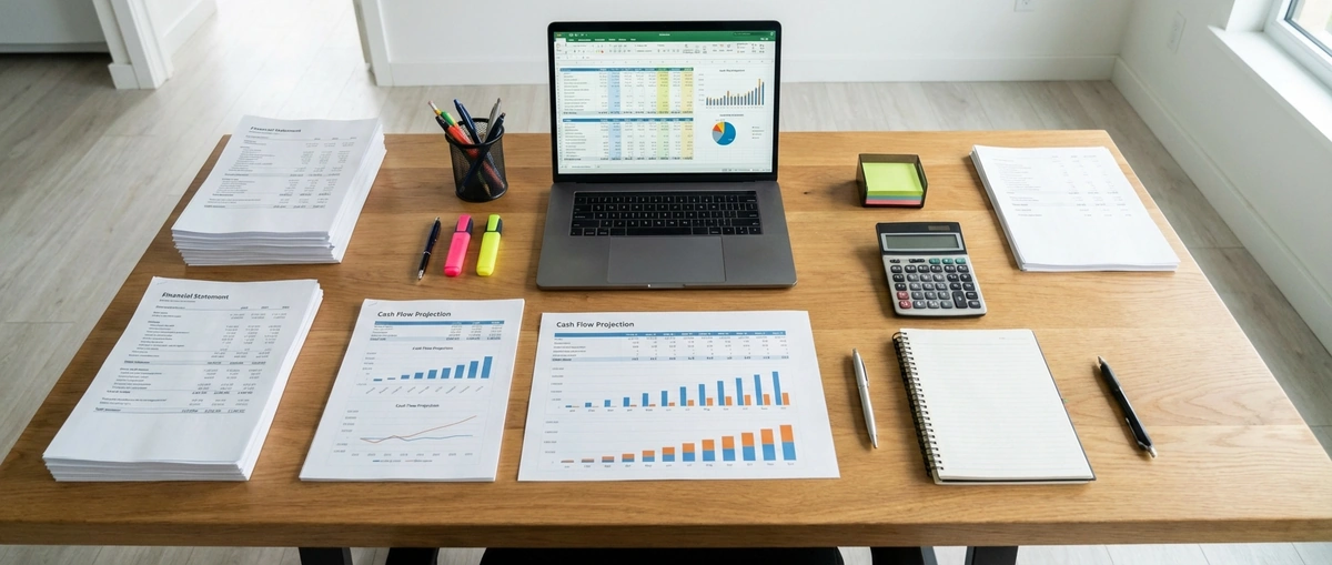 Financial documents and cash flow projections for an SBA loan subordination request