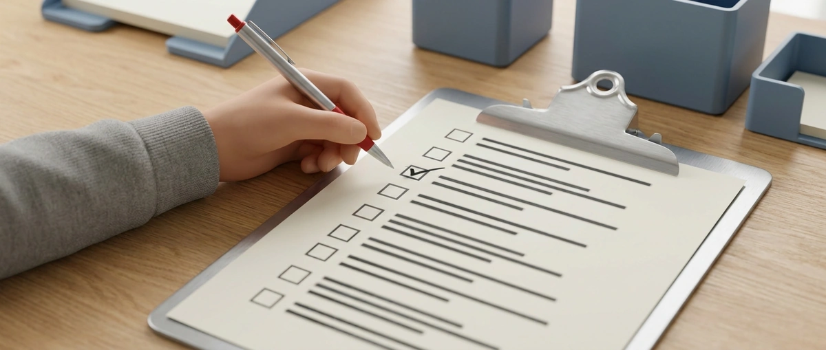 Checklist for vetting an SBA loan packager with items being marked off